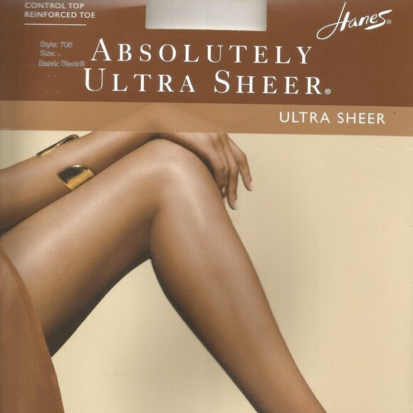 𝅺H7 Ultra Sheer Control Top Reinforced Toe Hose - Picture 1 of 1